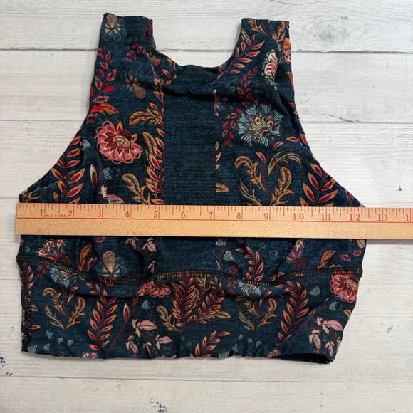 Yoga Democracy festival denim printed crop legging and top women's small NEW - Picture 10 of 12